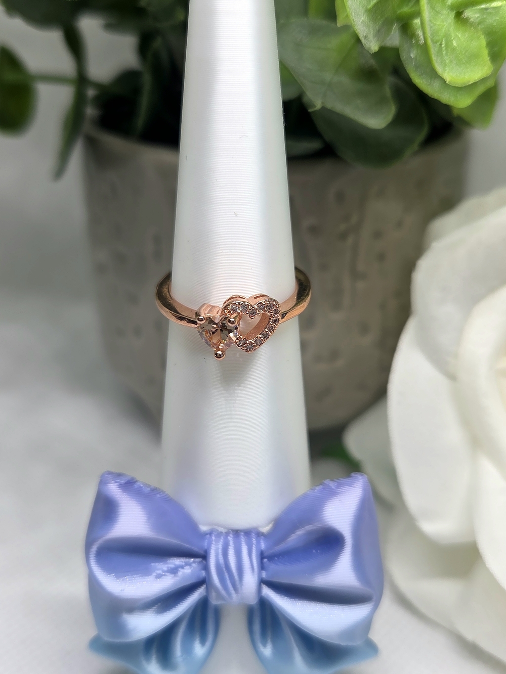 BP Rose Gold Heart Ring with Cubic Zirconia